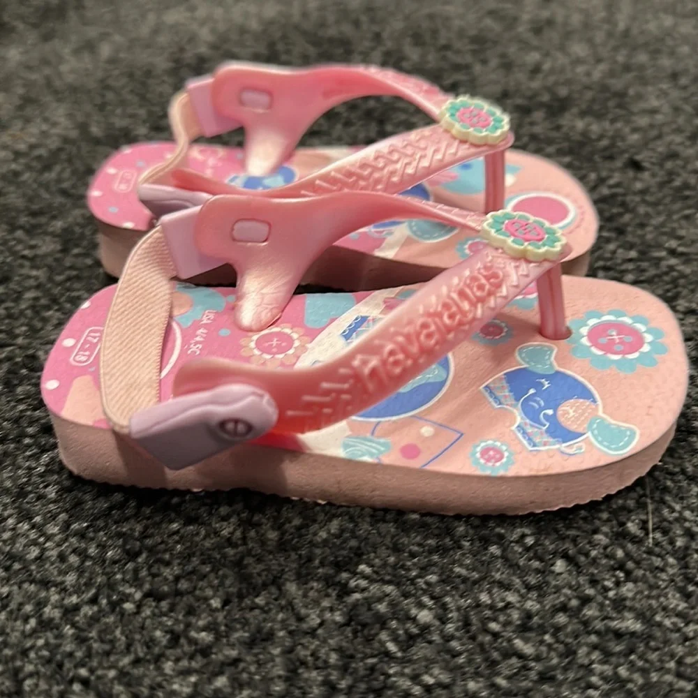 New! Pink Baby Havaianas Flip Flops Sandals  size 4/4, BC USA. 17-18 Brazil - Picture 4 of 5